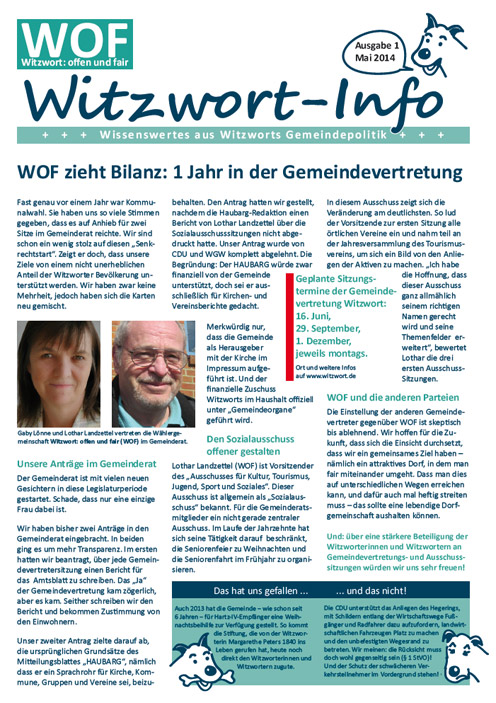 Witzwort Info Ausgabe 2